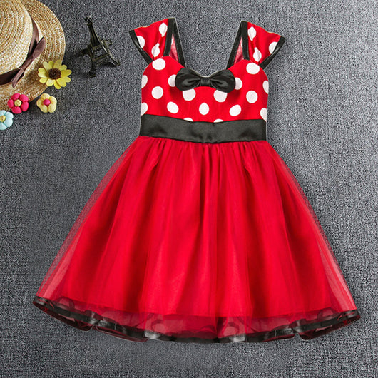 Vestido Princesa sin Mangas con Lunares y Moño - Image 31