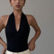 Chaleco Halter Cuello V Negro Advanced Sense