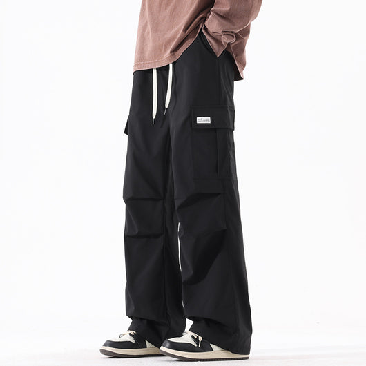Pantalones Cargo Plisados Retro Americana - Estilo High Street para Parejas - Image 5