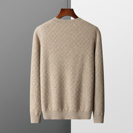 Suéter de Cachemira Gruesa para Hombre - Cuello Redondo Elegante para Otoño e Invierno - Image 4