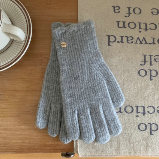 Guantes de Lana Cálidos con Volantes y Colores Sólidos para Mujer - Image 12