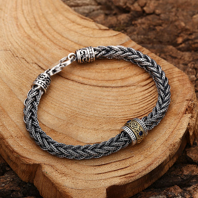 Pulsera de Plata 925 Tejida a Mano Estilo Retro - Image 3