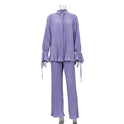 Conjunto Dos Piezas: Blusa Manga Acampanada y Pantalón Pierna Ancha - Image 41