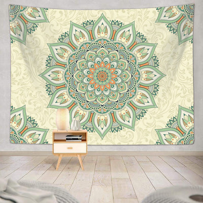 Tapiz Mandala Verde Bohemio - Colgante Pared Salvia - Image 4