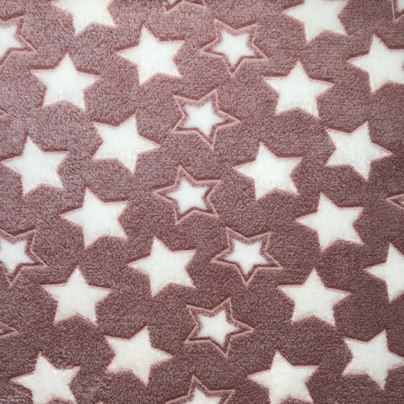 Tela Franela Jacquard Reversible con Estrellas de Cinco Puntas