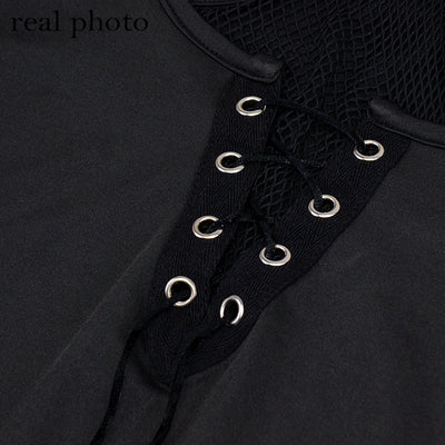 Blusa Manga Larga con Paneles de Malla y Hombro Descubierto - Image 14