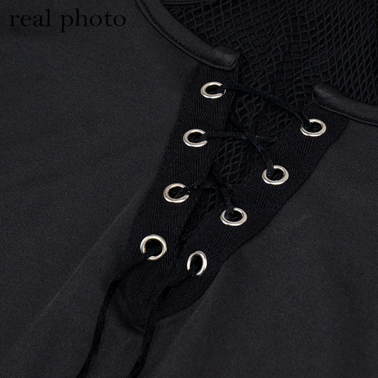 Blusa Manga Larga con Paneles de Malla y Hombro Descubierto - Image 14