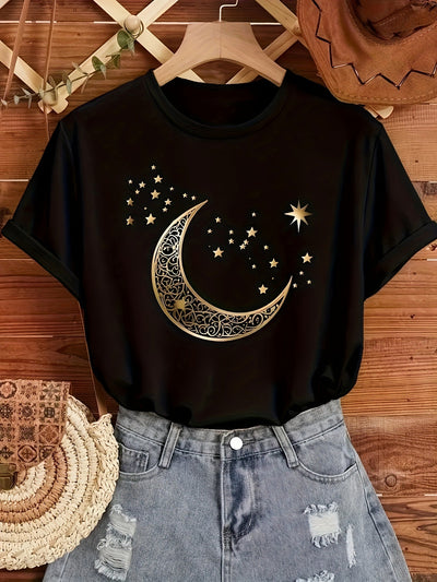 Blusa Corta para Mujer con Estampado de Luna - Image 4