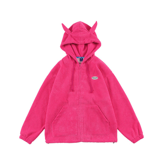 Sudadera con Capucha Diseño Cuernos Moda Alternativa Unisex - Image 3