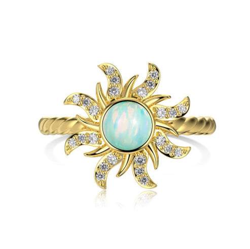 Anillo de Plata Pura con Incrustación de Sol - Image 2