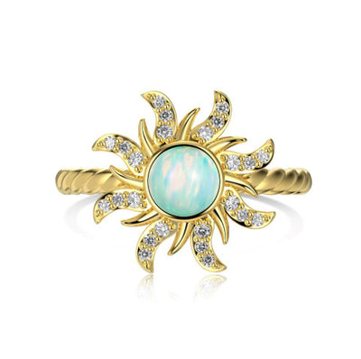 Anillo de Plata Pura con Incrustación de Sol - Image 2