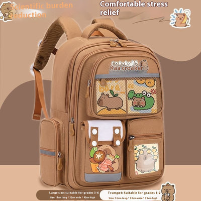 Mochila Escolar Infantil Delfín y Capibara - Diseño Animado - Image 7