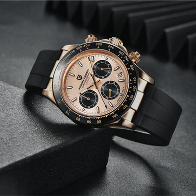 Reloj de Cuarzo Elegante con Movimiento de Seis Agujas