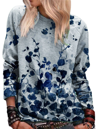 Suéter Casual para Mujer con Estampado Floral Digital de Manga Larga - Image 5