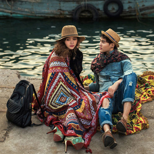 Pareo Bohemio Oversized con Protección Solar - Estilo Étnico - Image 15