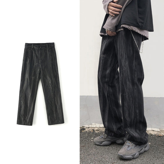 Pantalones Tie-Dye Rectos Sueltos Estilo Urbano Primavera Otoño - Image 9