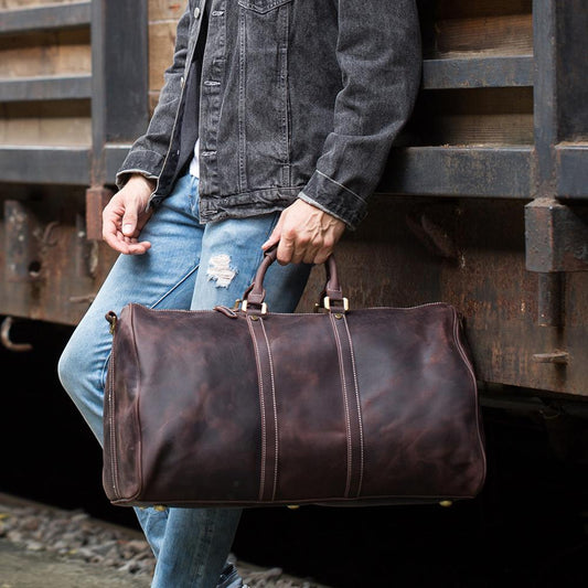 Bolsa Mensajero de Cuero Genuino para Hombre - Viajero Premium