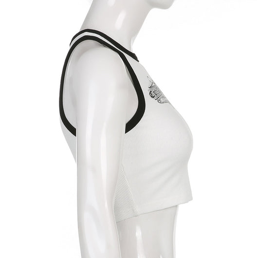 Top Cropped Estampado Alfabeto Contraste Ajustado - Image 12