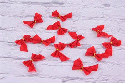 Moño Navideño Rojo Pequeño de Terciopelo 6cm - Image 4
