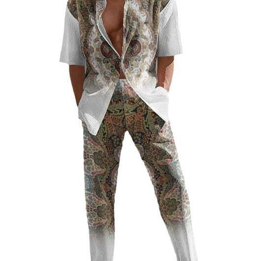 Conjunto de Pantalón y Camisa Manga Corta con Efecto 3D - Image 5