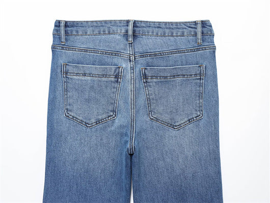 Jeans Cintura Alta con Detalles de Moda Europea y Americana - Image 12