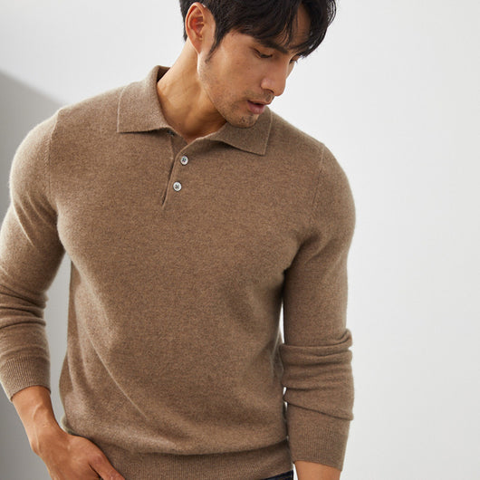 Suéter Tipo Polo de Cachemira Pura para Hombre - Image 7