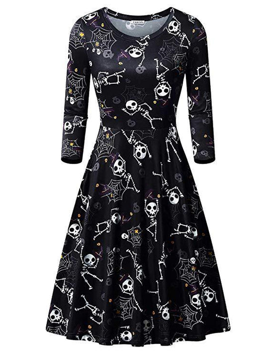 Vestido Largo de Manga Larga con Estampado de Calabaza para Halloween - Image 2