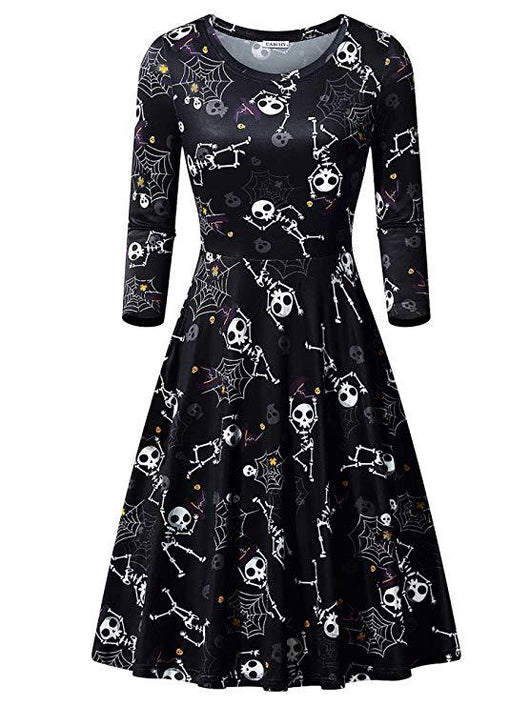 Vestido Largo de Manga Larga con Estampado de Calabaza para Halloween - Image 2