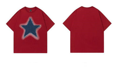 Camiseta Retro Americana con Parches de Estrellas - Unisex - Image 14