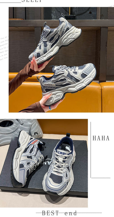 Zapatos Deportivos Mujer Malla Transpirable Base Reforzada Gris - Image 12