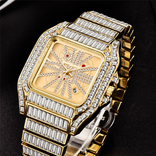 Reloj de Cuarzo Hip Hop con Diamantes Completos y Carátula Grande para Hombre - Image 21