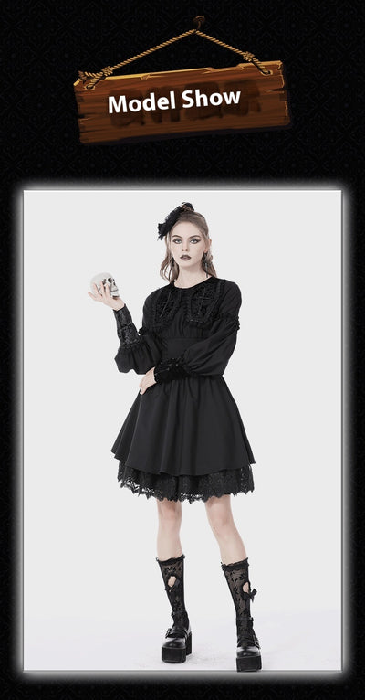 Vestido Gótico Muñeca con Cuello Ataúd - Image 10