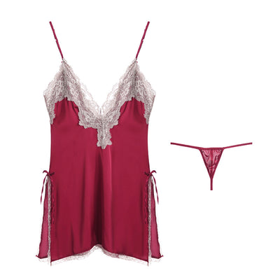 Camisón Sexy de Encaje con Tirantes Ajustables y Escote Profundo - Image 4