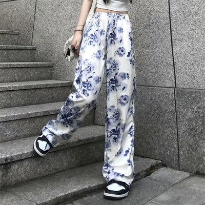 Pantalones Anchos Tie-dye Floral para Mujer - Cómodos y Desenfadados - Image 8