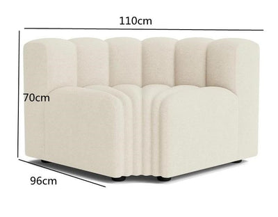 Sofá Curvo de Terciopelo de Cordero - Combinación Modular - Image 19