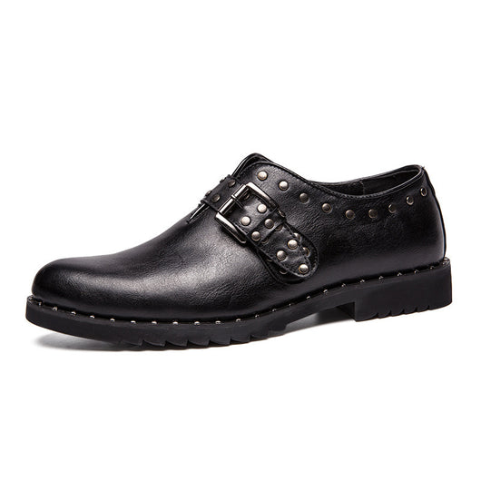 Zapatos de Cuero Estilo Británico Retro con Remaches para Hombre - Image 3