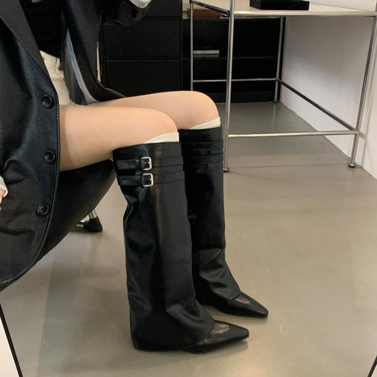 Botas de Moda Temperament Wild con Caña - Image 6