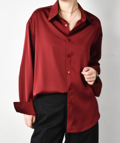 Camisa Oversize Suelta con Hombros Caídos de Lujo y Caída Elegante - Image 9