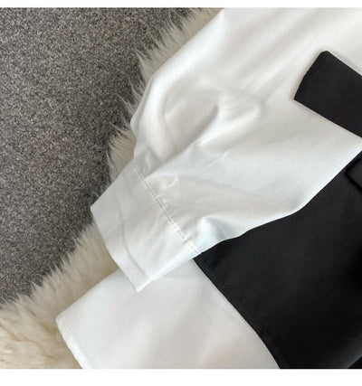 Vestido Ejecutivo con Corbata Integrada y Cuello Solapa - Image 13