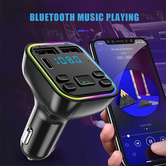 Reproductor MP3 Bluetooth para Auto con Luces LED de Colores