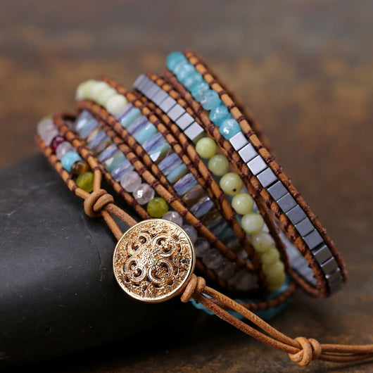 Pulsera de Cuentas Tianhe Piedra Natural Retro - Image 9