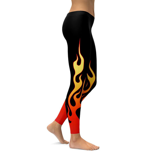 Leggings Deportivos Transpirables para Dama con Estampado de Flama Degradada - Image 3