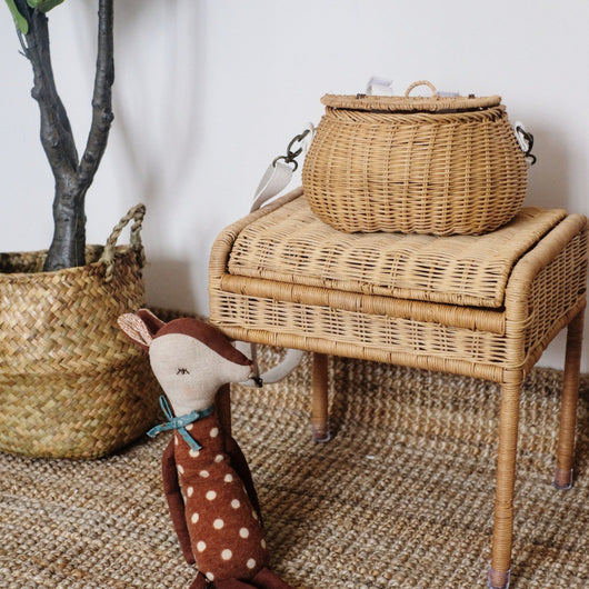 Cesta de Almacenamiento de Ratán Tejido para Bicicleta Infantil - Image 9
