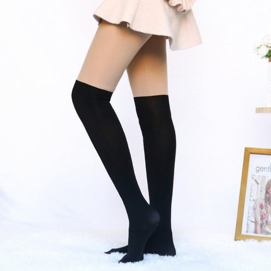 Medias Sexy Over Knee con Doble Raya Transparente Negro - Image 5