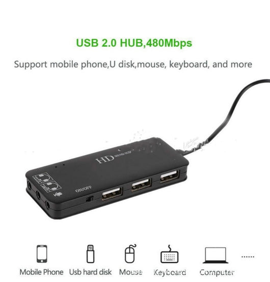 Hub Docking 2.0 Multiusos con Conversor de Audio 7.1 - Sin Drivers - Image 2