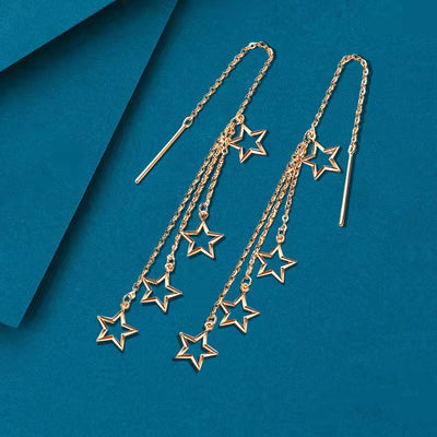 Aretes de Oro Au750 Livianos y Versátiles con Borlas - Image 9