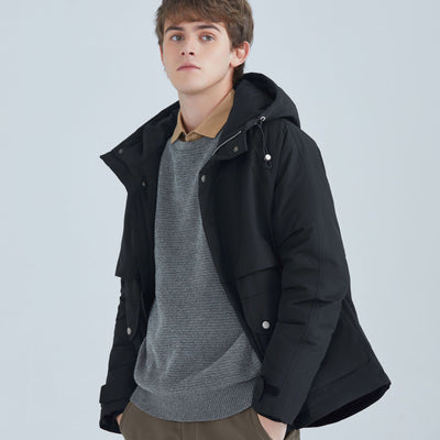 Chaqueta Acolchada de Plumón Blanco con Capucha para Hombre - Versátil y Cálida - Image 6