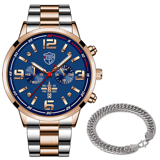 Reloj de Cuarzo para Hombre con Banda de Acero y Calendario Luminoso - Image 13