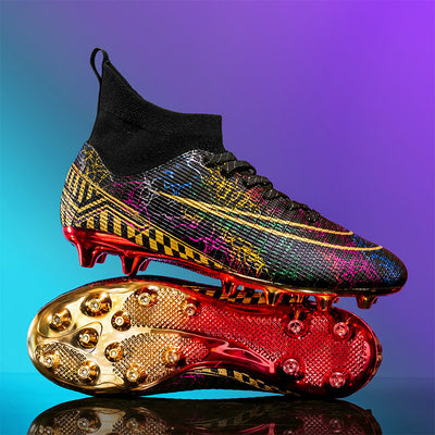 Botines de Fútbol Profesionales con Suela Dorada para Pasto Sintético - Image 7