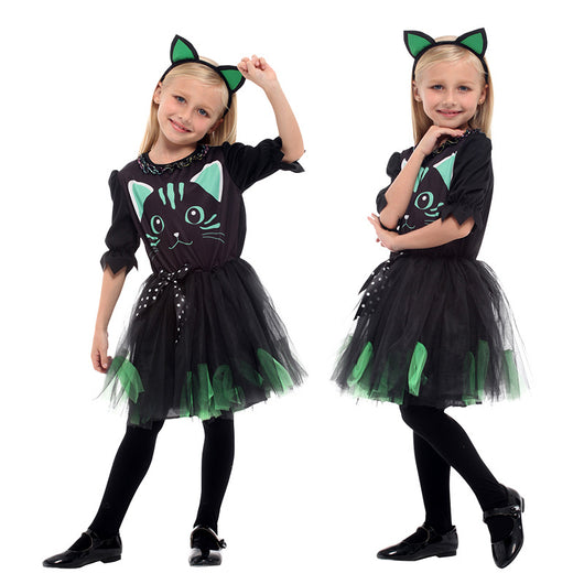 Disfraz de Gata Princesa Negra para Niñas - Traje de Mascarada Elegante - Image 11